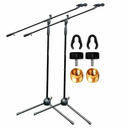 5 CORE 5 Core Tripod Mic Stand 2Pack Height Adjustable 1.5 - 6 Ft Universal Microphone Mount w Boom Arm MS 080 2Pcs